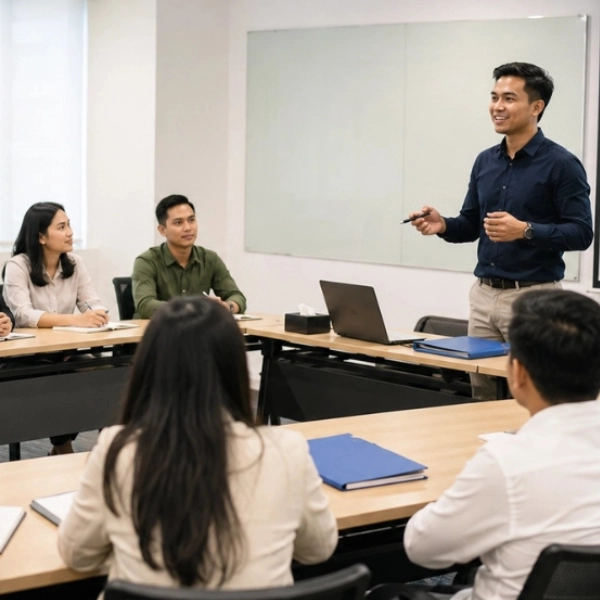 Suasana pelatihan dan persiapan pekerja bersama Internusa Human Capital